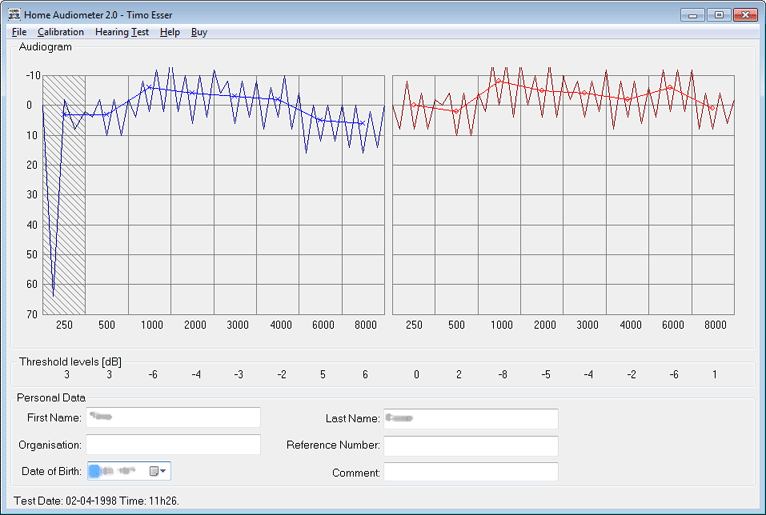 Windows 8 Home Audiometer Hearing Test full