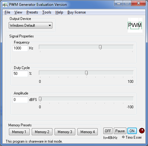 Screenshot for PWM Generator 1.0